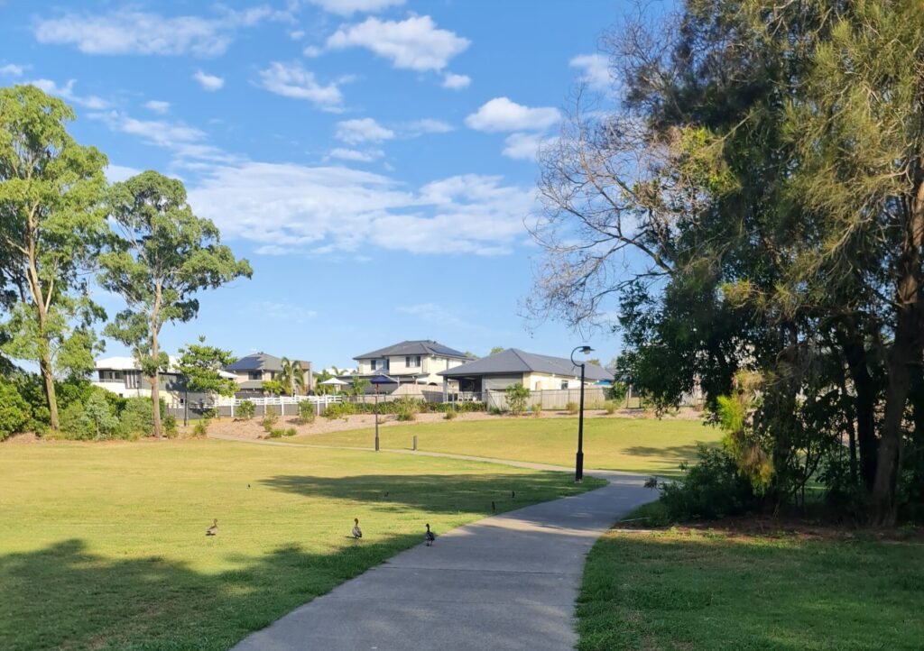 Residential walking path in Warner used for local dog walking